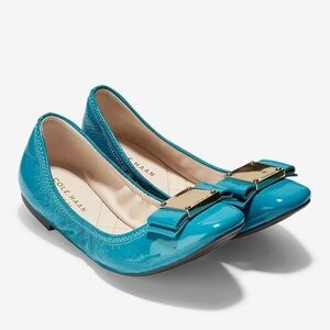 Cole Haan Tali Modern Bow Ballet Flat in Patent Leather with Bow